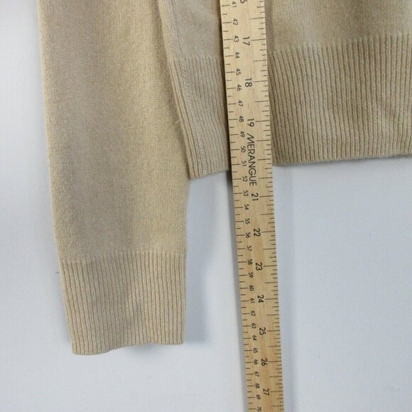 Club Monaco 100% Cashmere Long Sleeve Cardigan Womens S Beige Stretch Button 148 - Picture 7 of 9